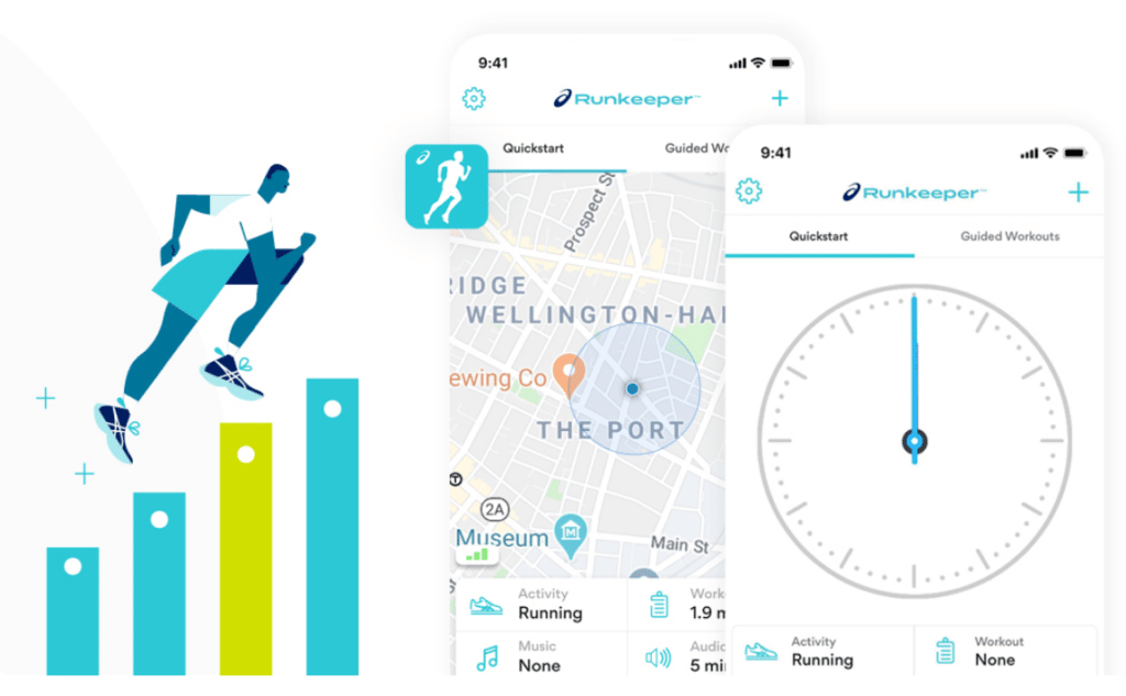 runkeeper demo pages and data screens