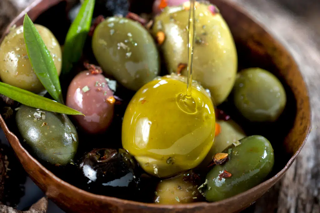 Olives are great for runners because they stop muscle cramps when running because of their vinegar and sodium content.