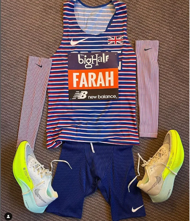 Mo Farah has a long-time relationship with Nike and it's rare to see him in anything else.