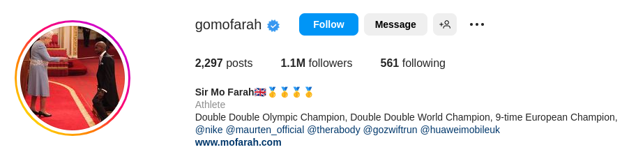 Mo Farah was knighted by Queen Elizabeth II in 2017 in honor of his contributions to atheletics.